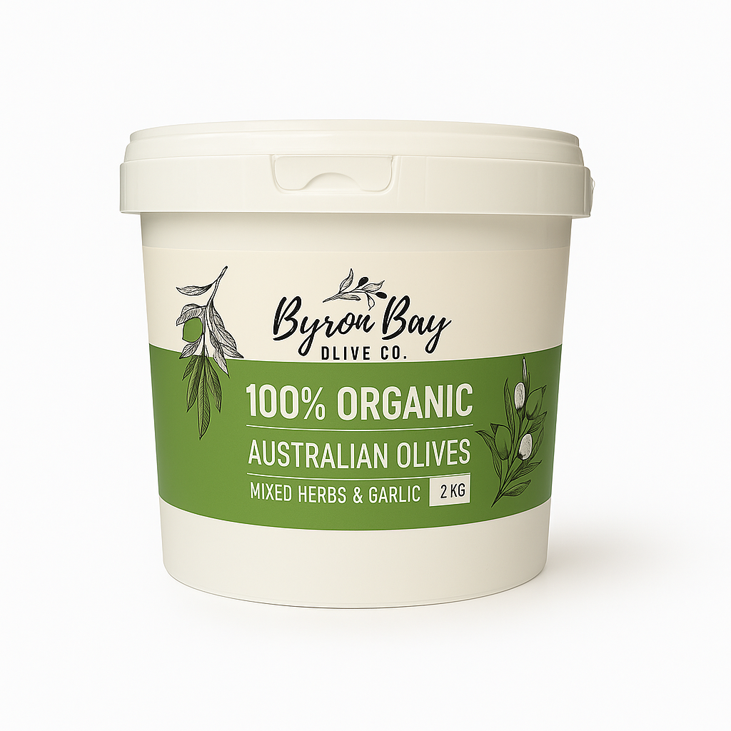 Organic Australian Mixed Olives / Herbs & Garlic