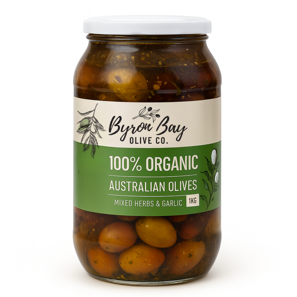 Organic Australian Mixed Olives / Herbs & Garlic