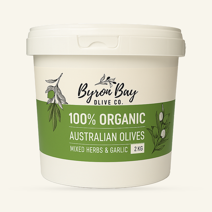 Organic Australian Mixed Olives / Herbs & Garlic