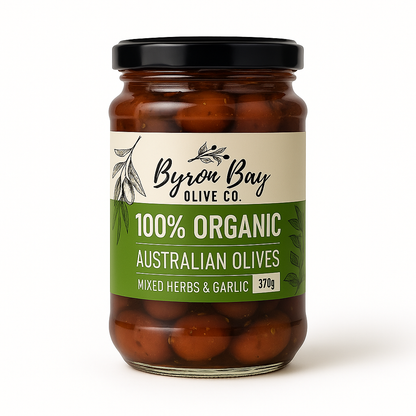 Organic Australian Mixed Olives / Herbs & Garlic