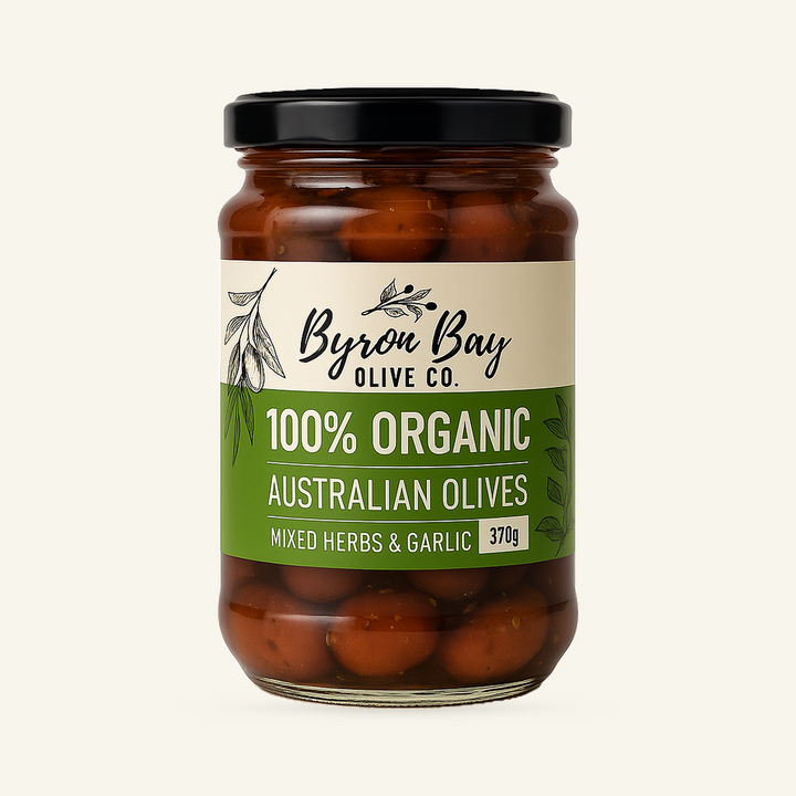 Organic Australian Mixed Olives / Herbs & Garlic