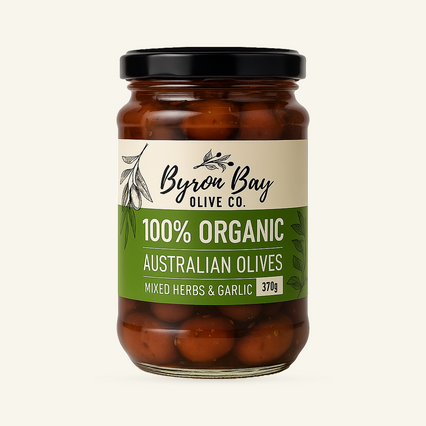 Organic Australian Mixed Olives / Herbs & Garlic